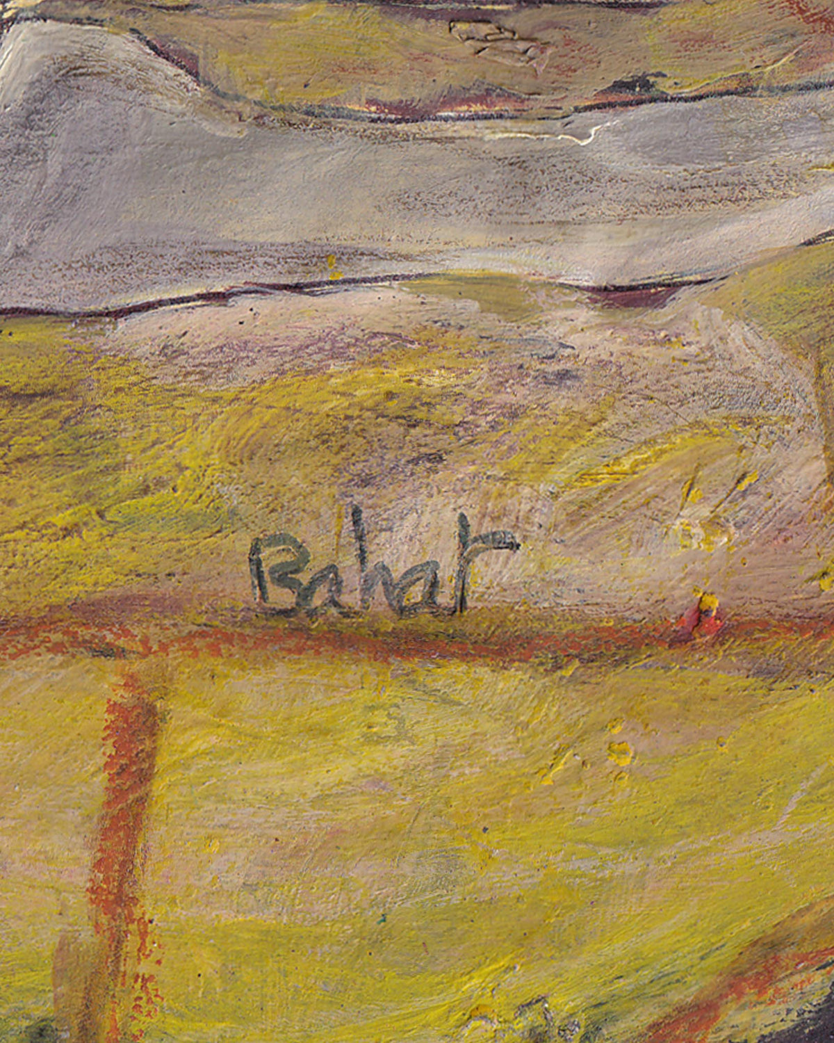 Artistic depiction of a landscape with the name 'Bahat' inscribed on it.