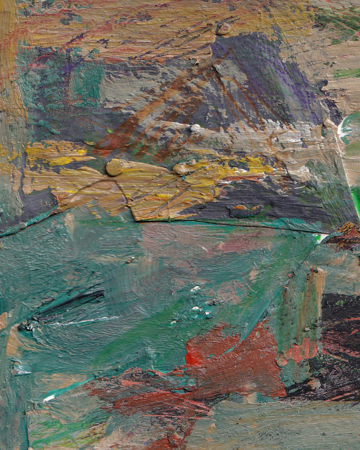 Abstract painting with a variety of colors and textures
