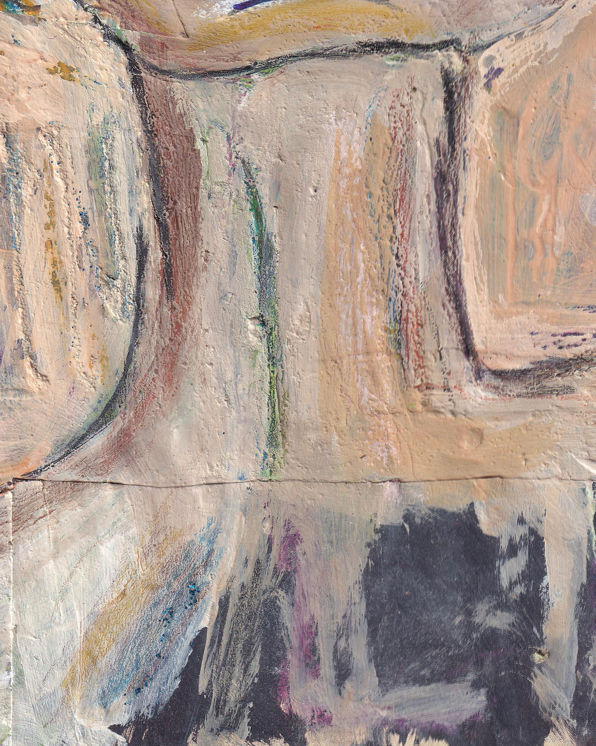 Abstract art with textured brush strokes in earthy tones