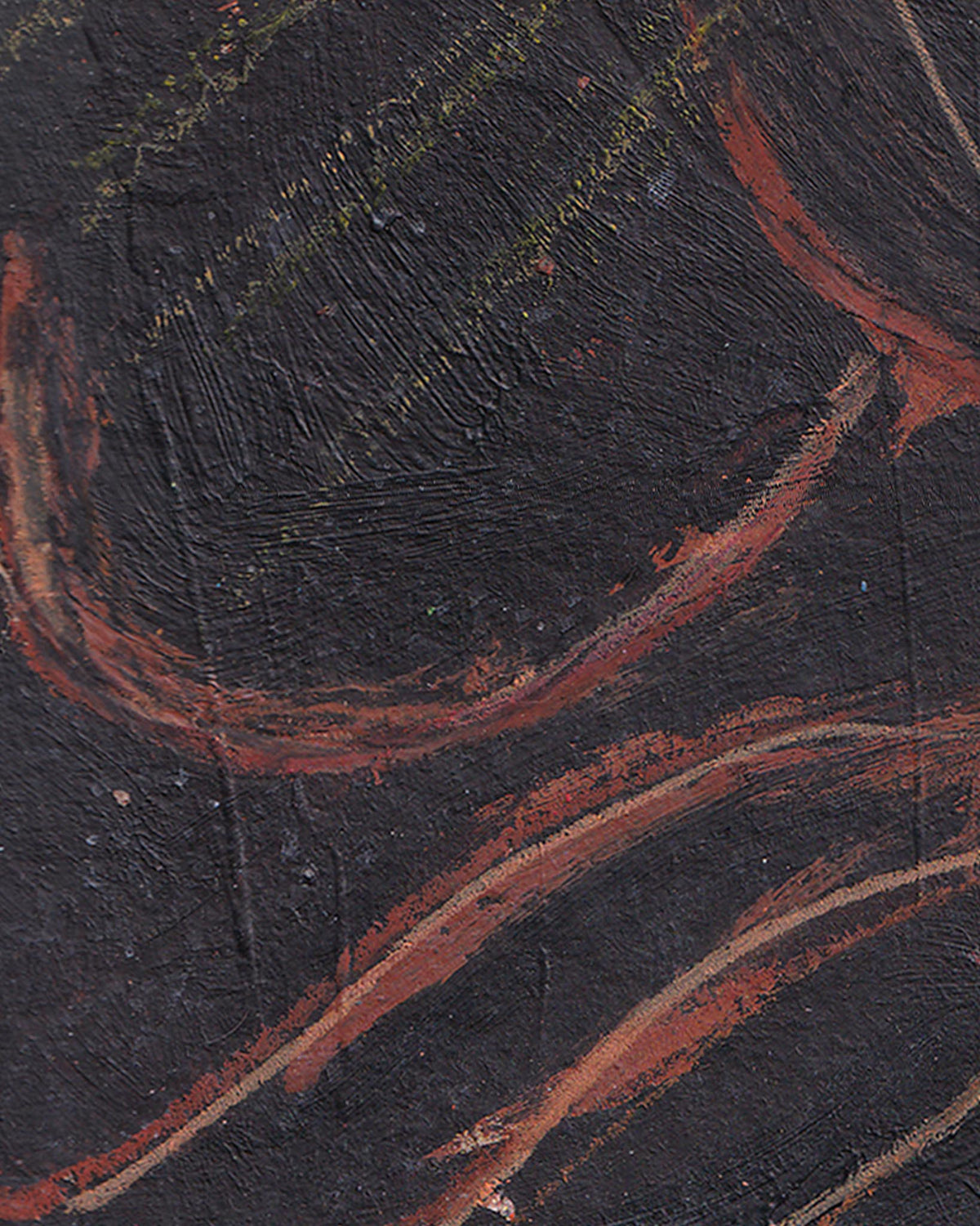 Abstract art with brown and black brush strokes on a dark background