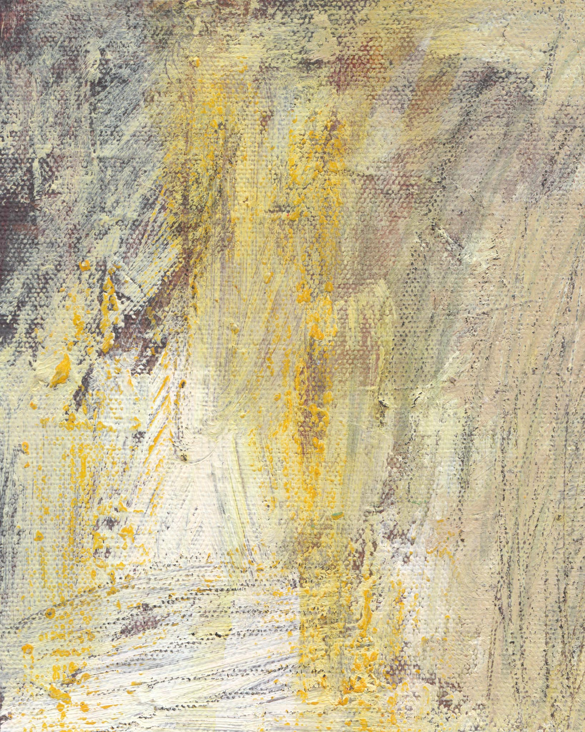 Abstract art with yellow and gray brush strokes
