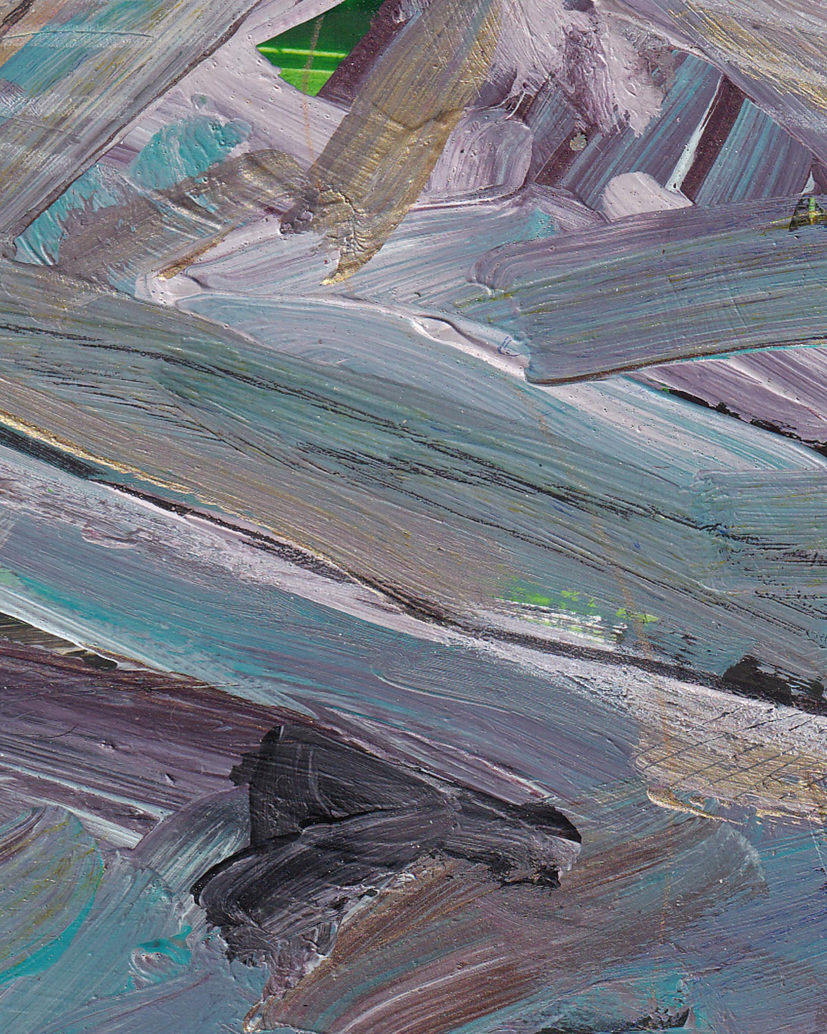 Abstract painting with various brush strokes in different colors