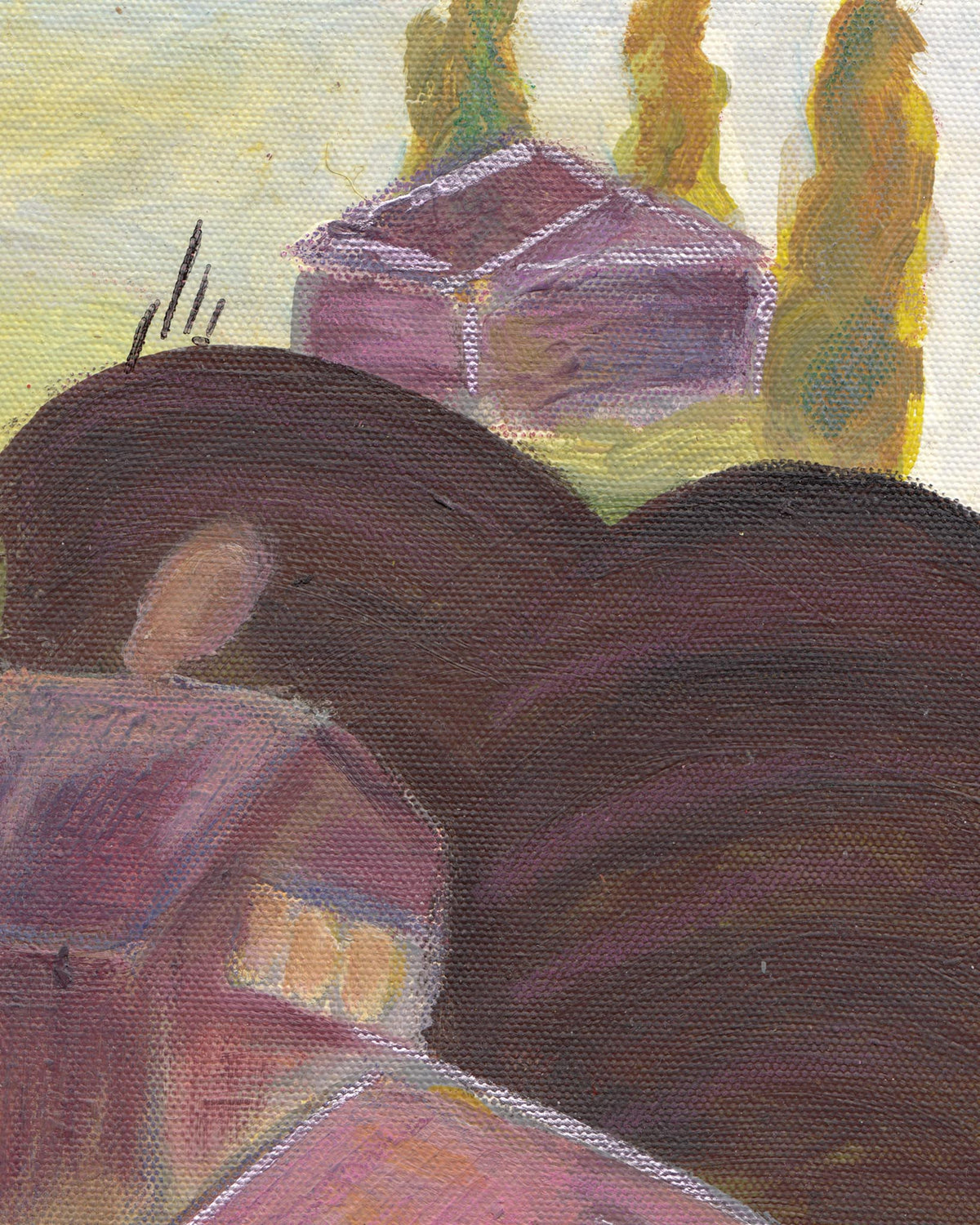 Abstract artwork with purple and brown tones