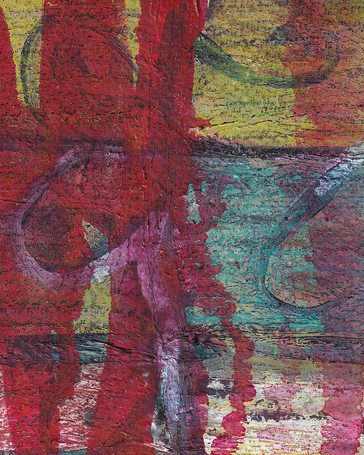 Abstract artwork with vibrant colors and textures