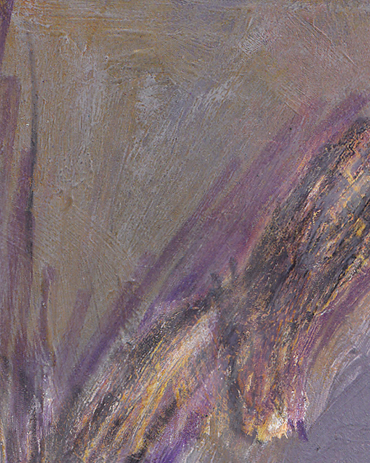 Abstract painting with purple and brown hues