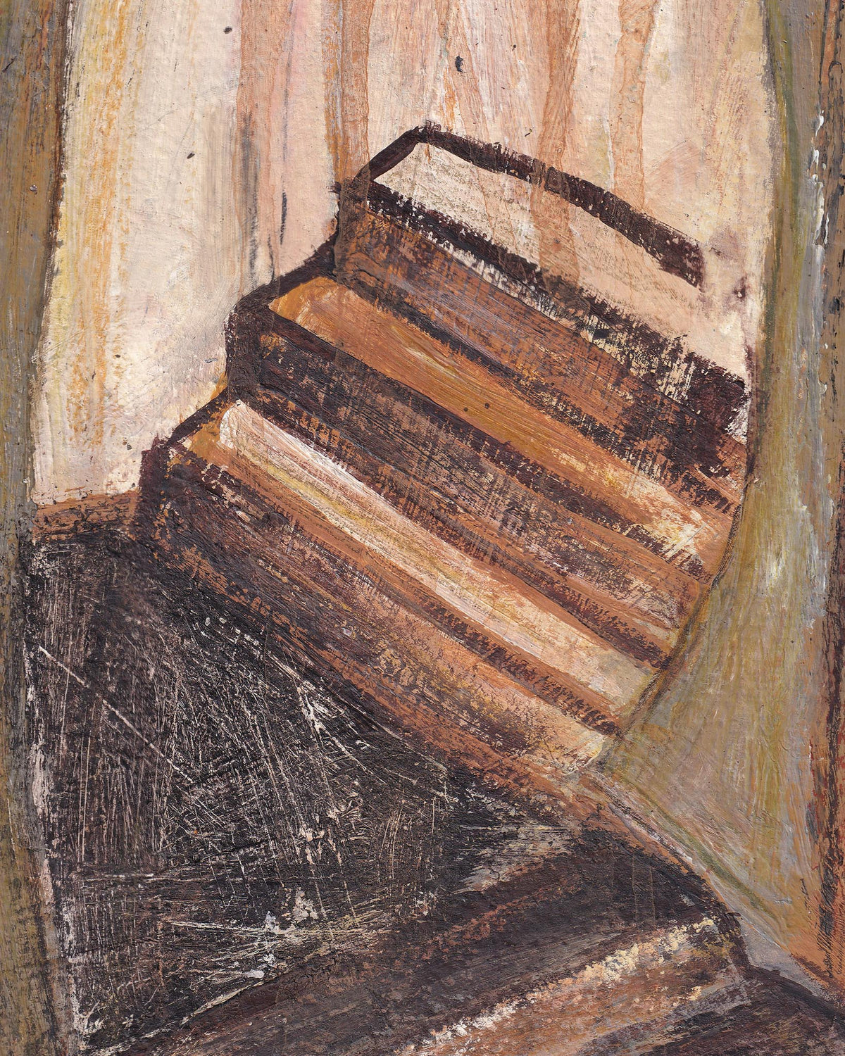 Artistic depiction of a wooden crate with a textured background