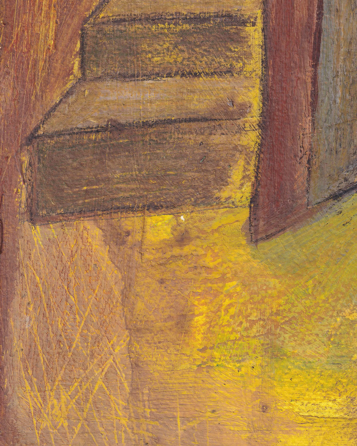 Close-up of a textured surface with yellow and brown tones