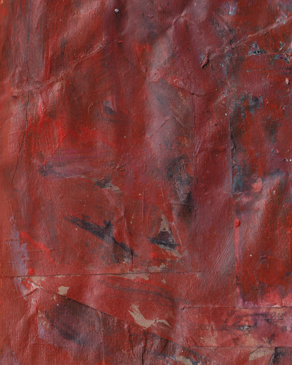 Abstract painting with red and brown hues