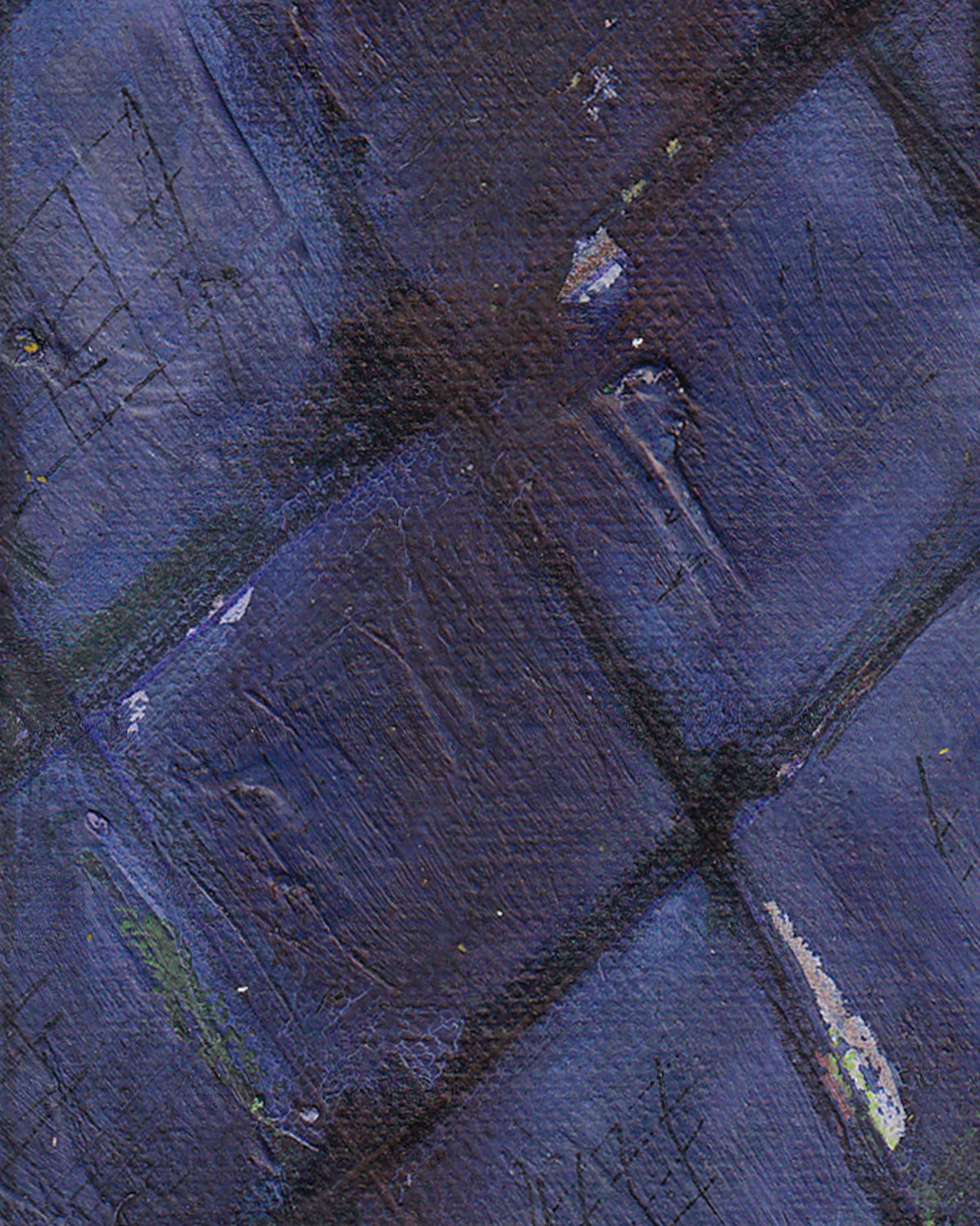 Abstract painting with blue and black tones