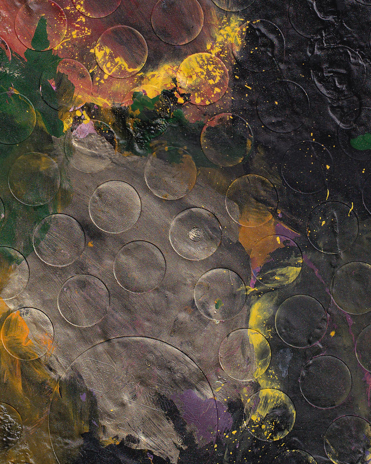 Abstract art with circular patterns and a dark background