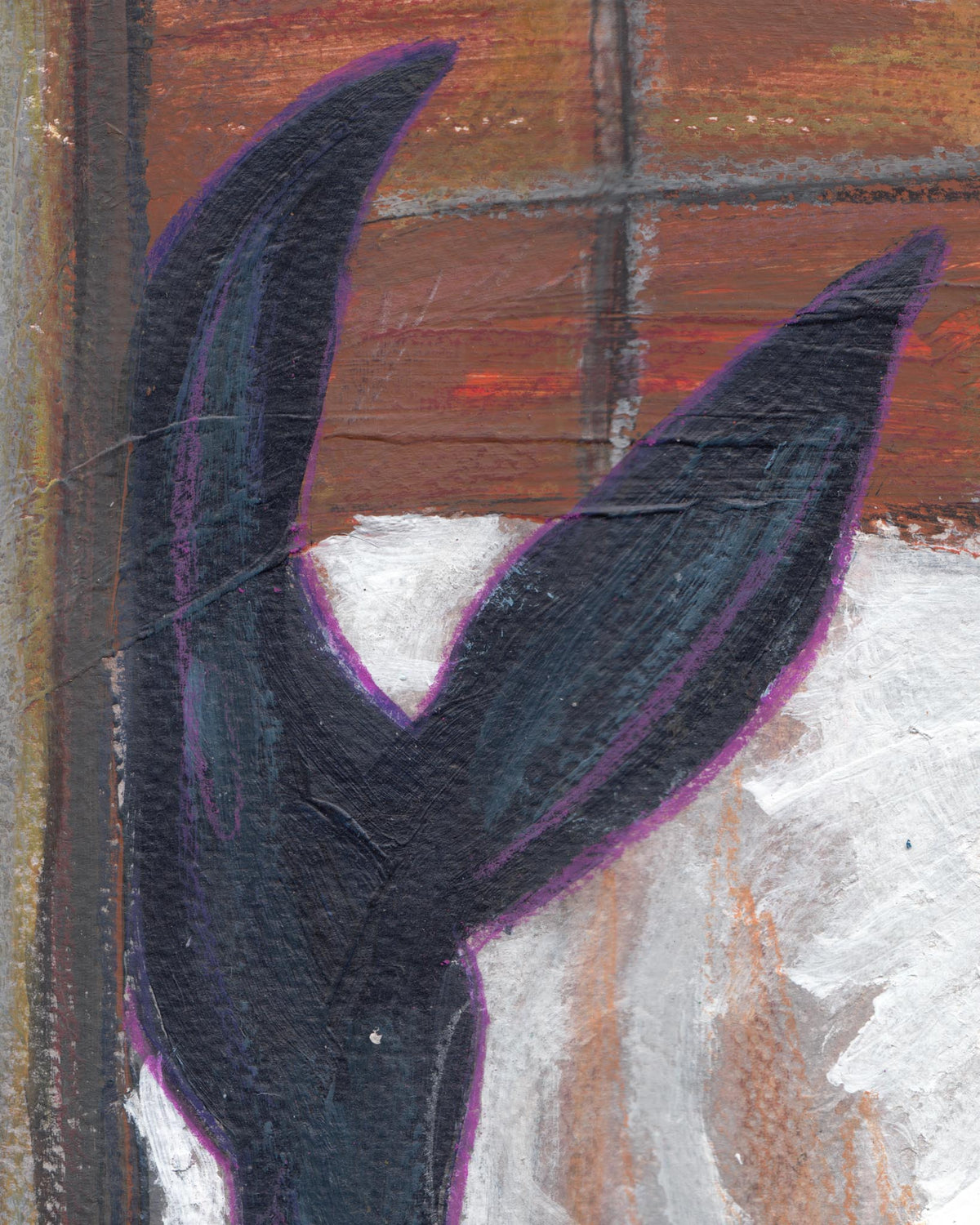 Close-up of a whale tail with textured background