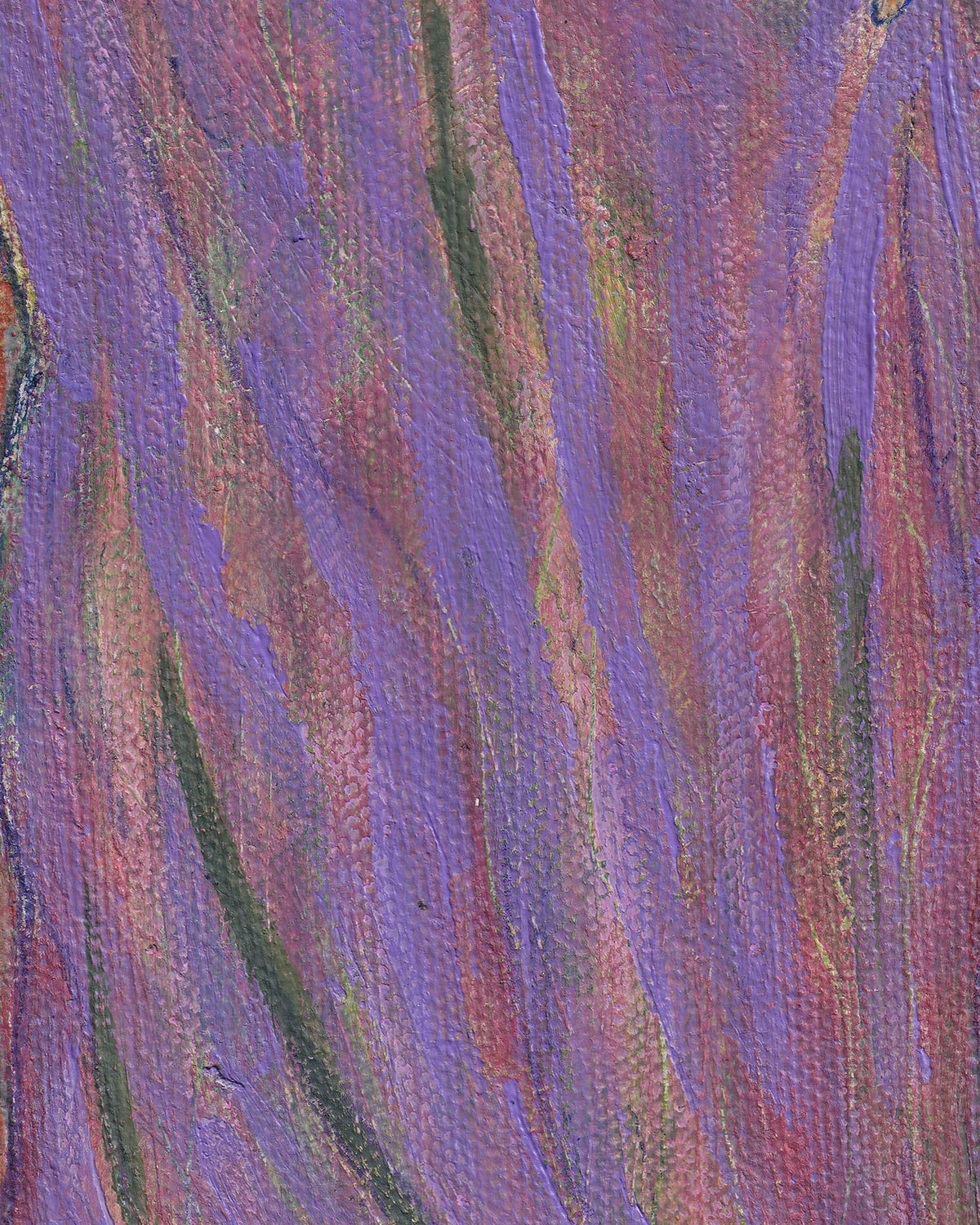 Abstract art with wavy purple and green patterns
