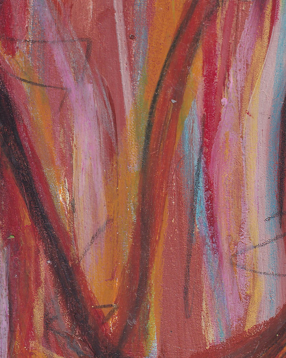 Abstract painting with vibrant colors and brush strokes