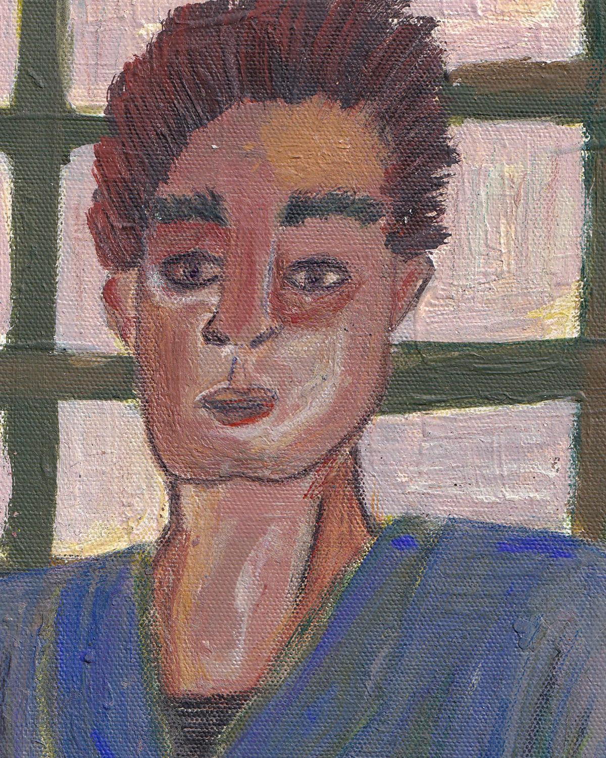 Artistic depiction of a person with a textured background