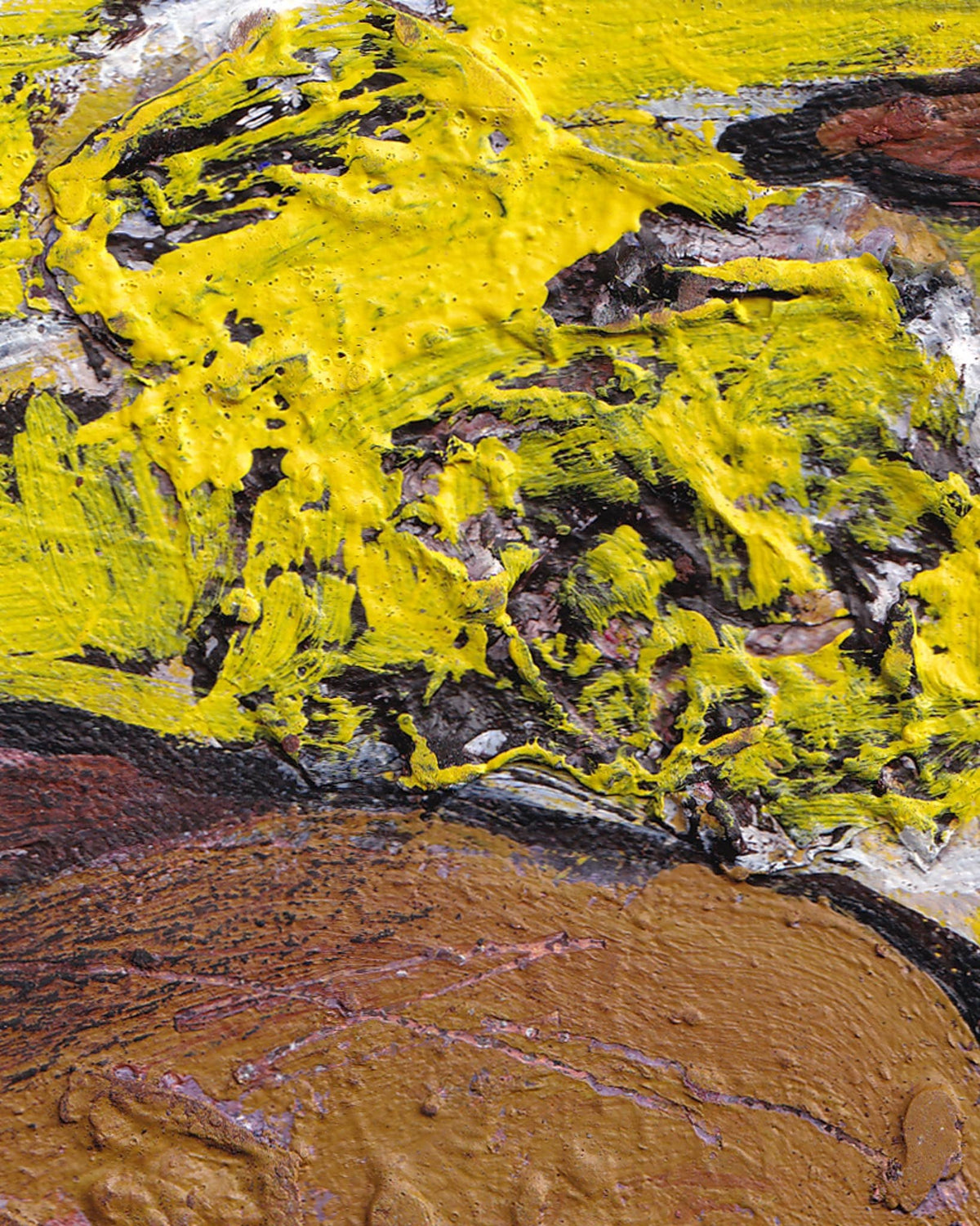 Abstract art with yellow and brown colors