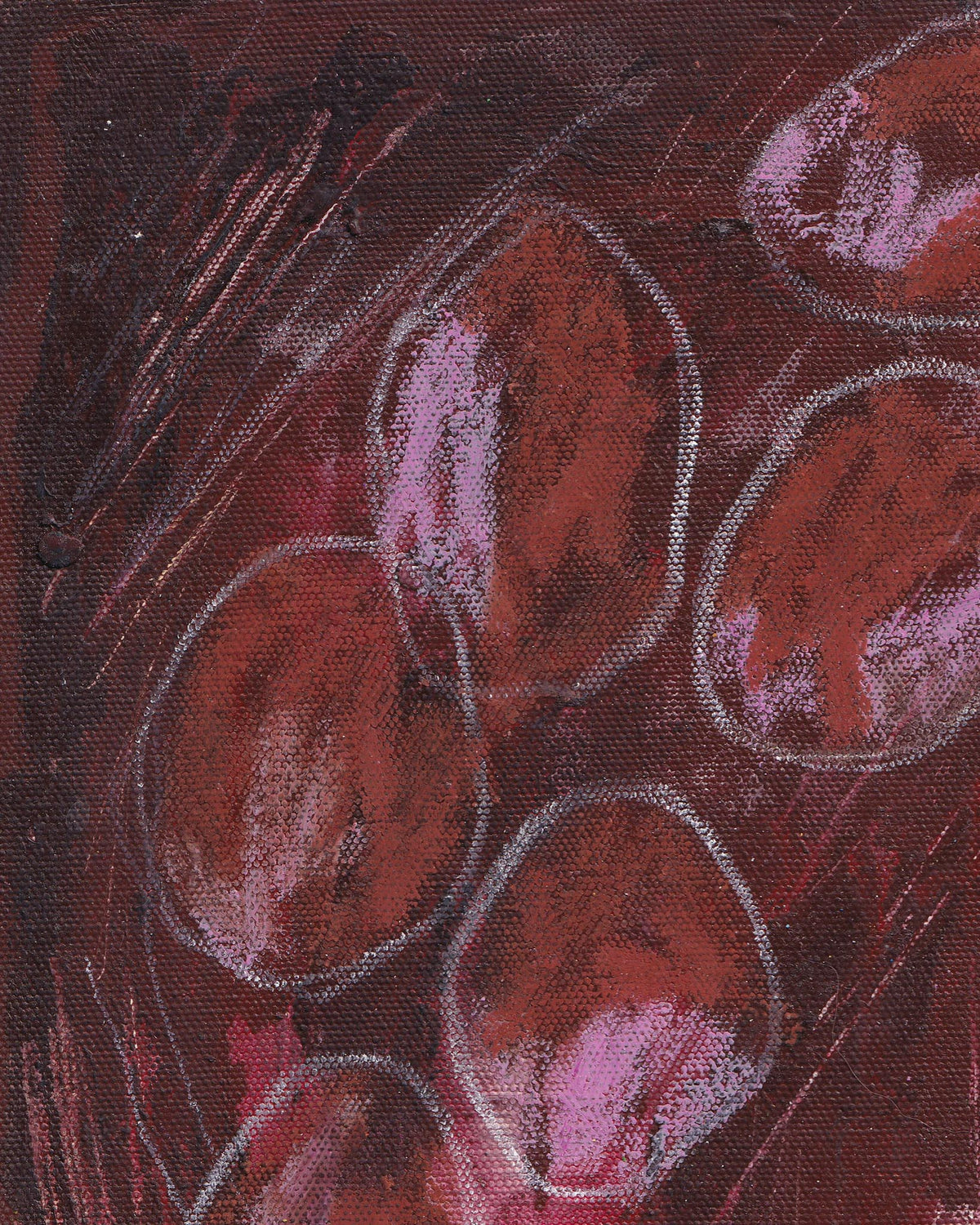 Artistic depiction of plums with a focus on texture and color.