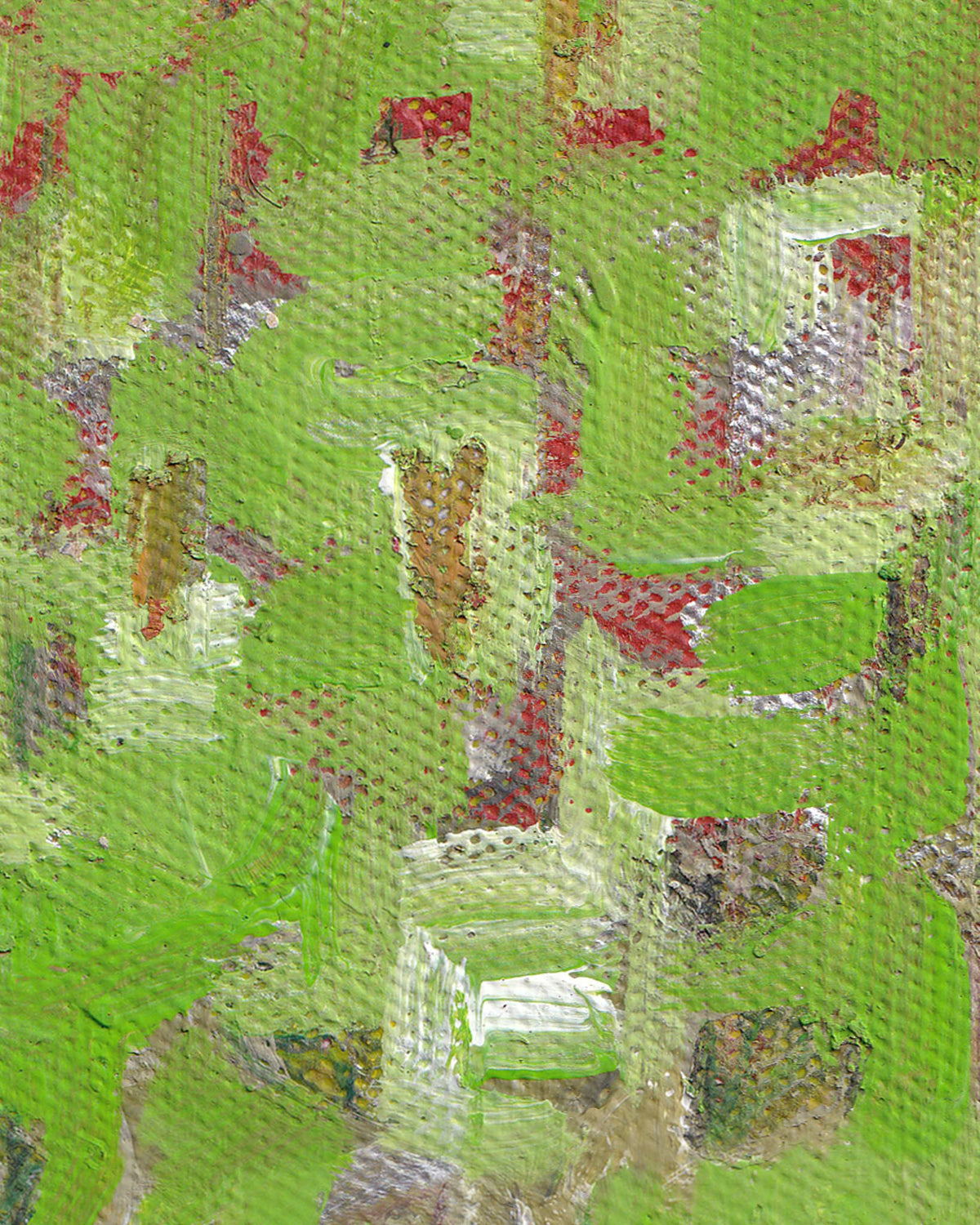 Abstract art with geometric shapes and green background