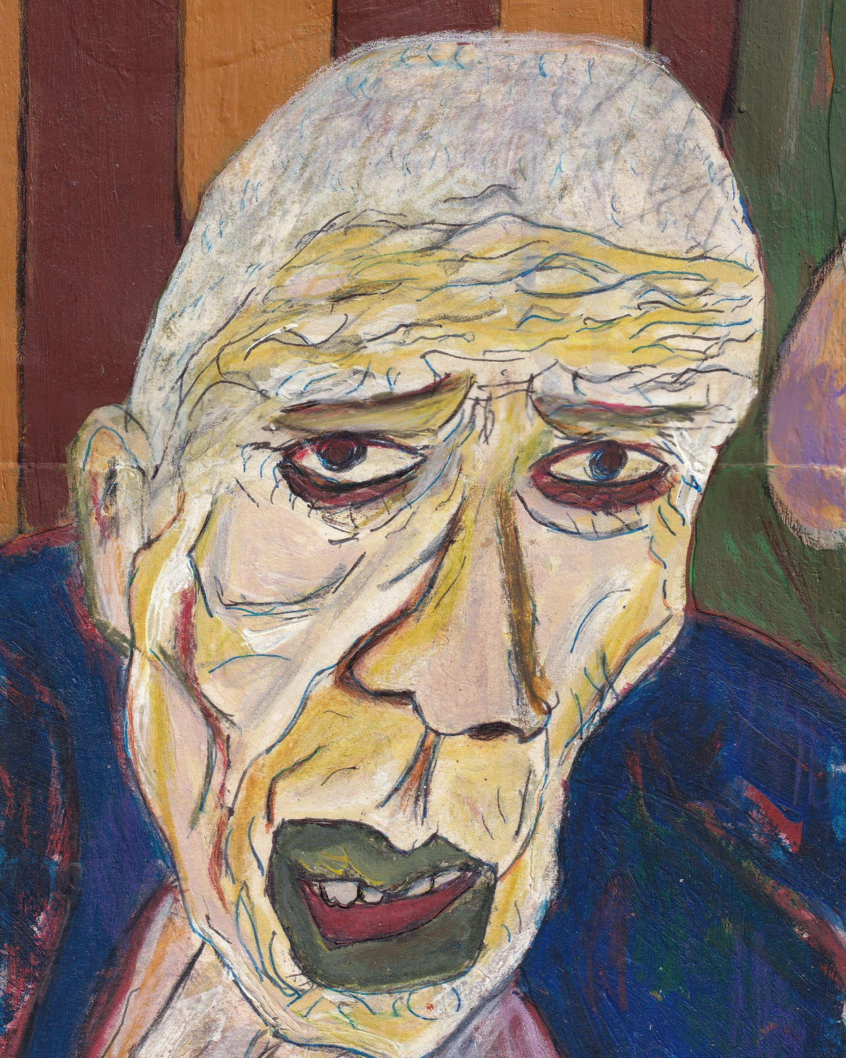 Artistic depiction of a face with a colorful background