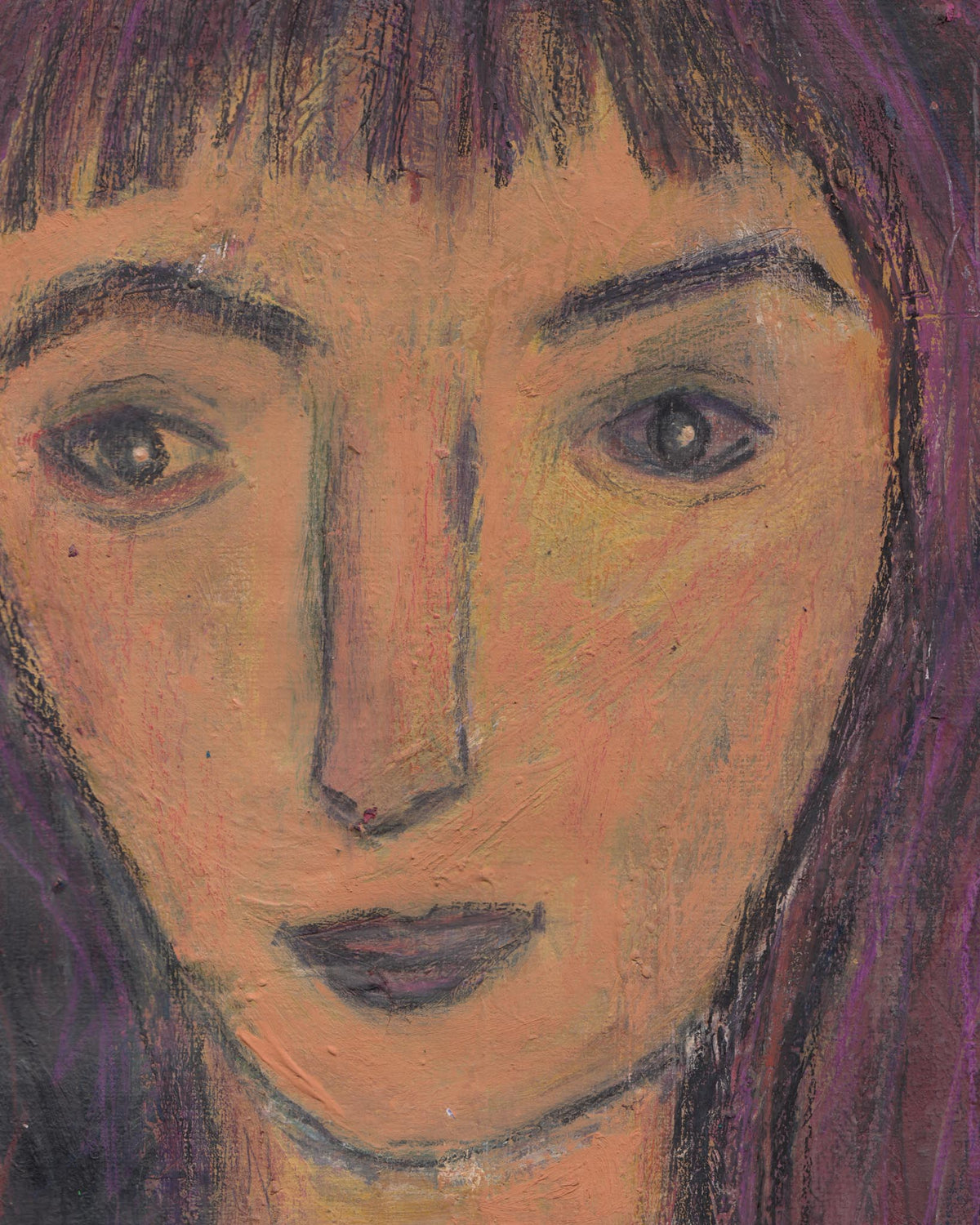 Artistic depiction of a woman's face with stylized features