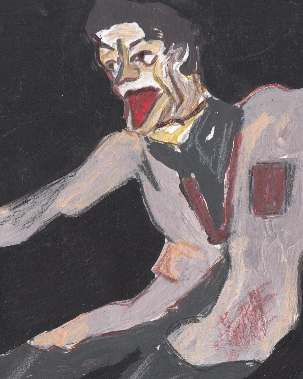 Abstract artwork of a figure with a dark background