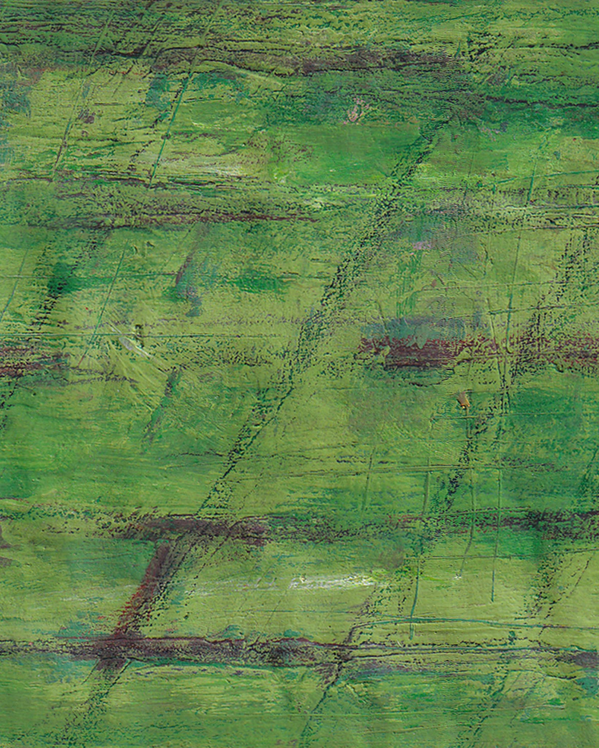 Abstract art with green and brown brush strokes