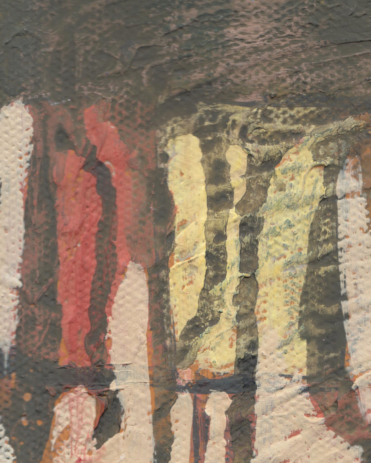 Abstract artwork with textured surface and multicolor pattern