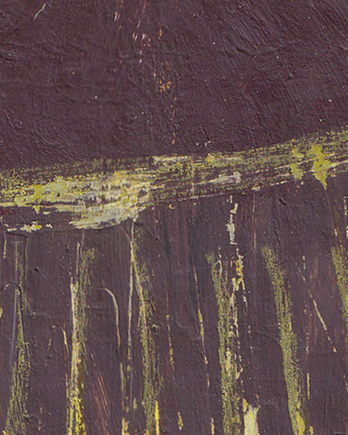 Abstract art with dark and light green brush strokes on a textured surface
