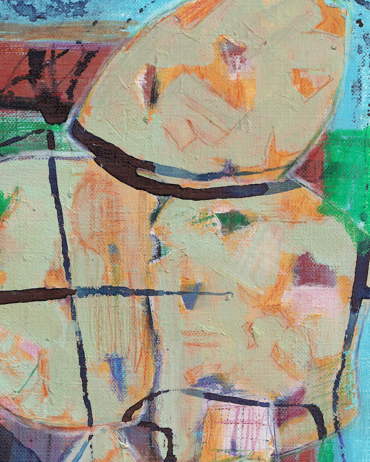 Abstract artwork with geometric shapes and colors