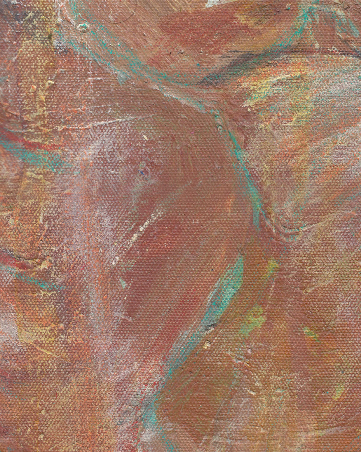 Abstract painting with earthy tones on a textured surface