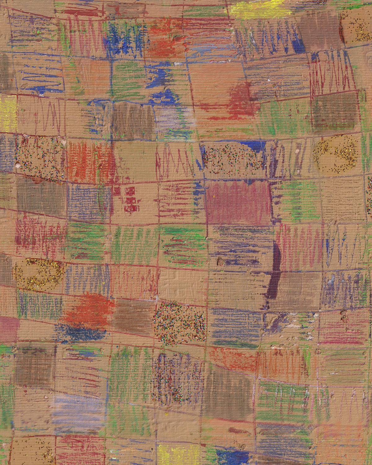 Colorful abstract pattern with various colors on a textured surface