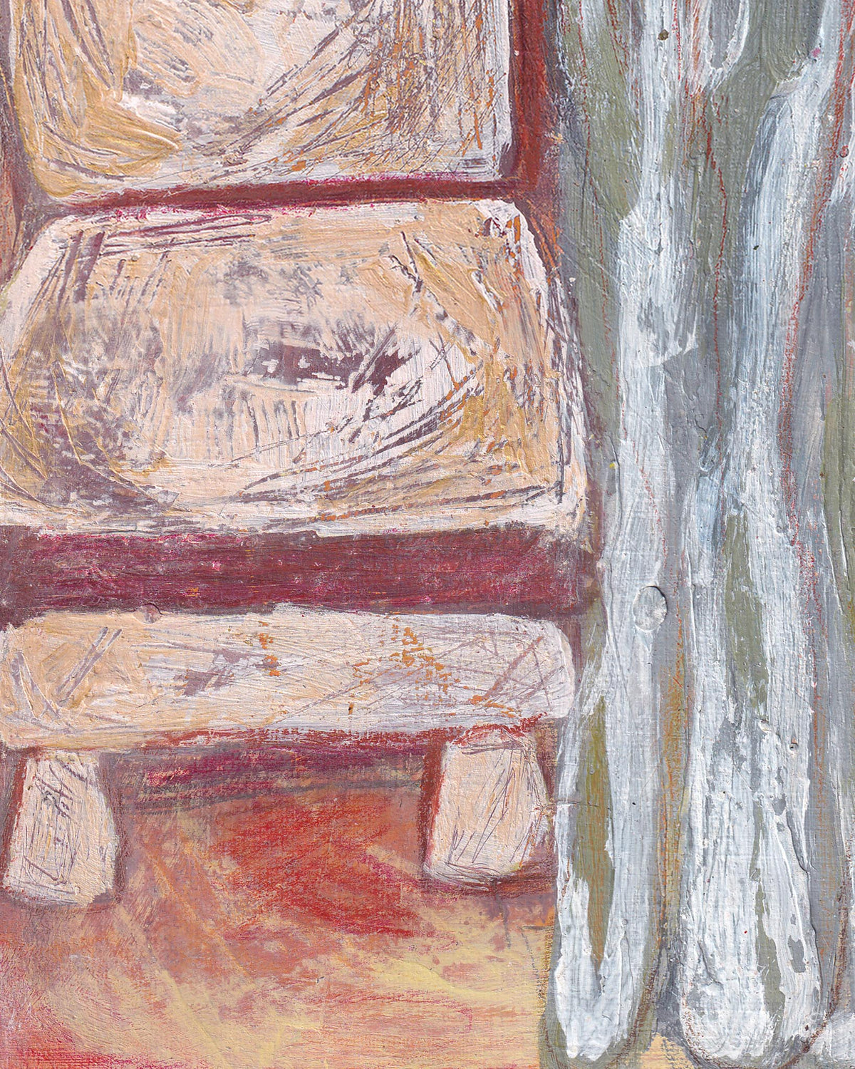 Abstract art with textured brush strokes in earthy tones