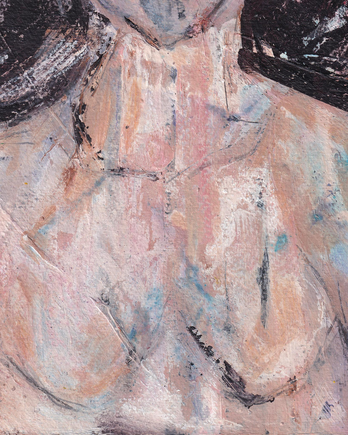 Abstract art with soft pastel colors on a textured surface