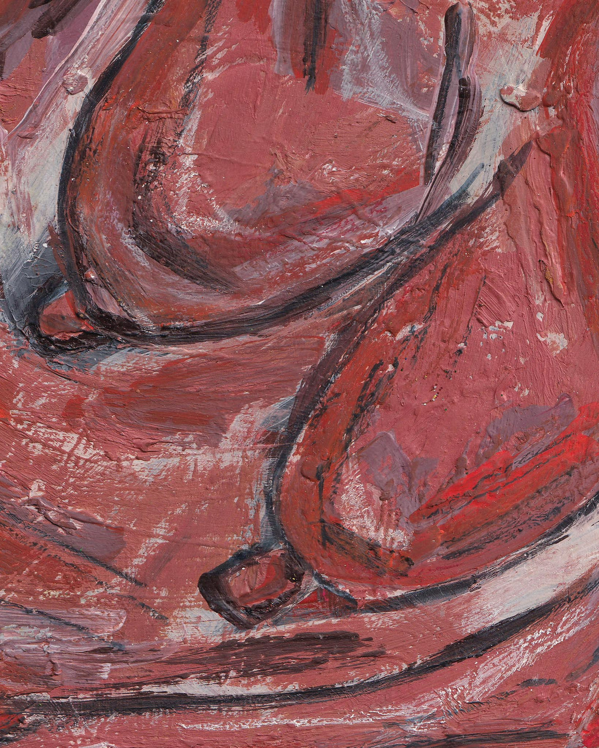 Abstract painting with red and brown tones