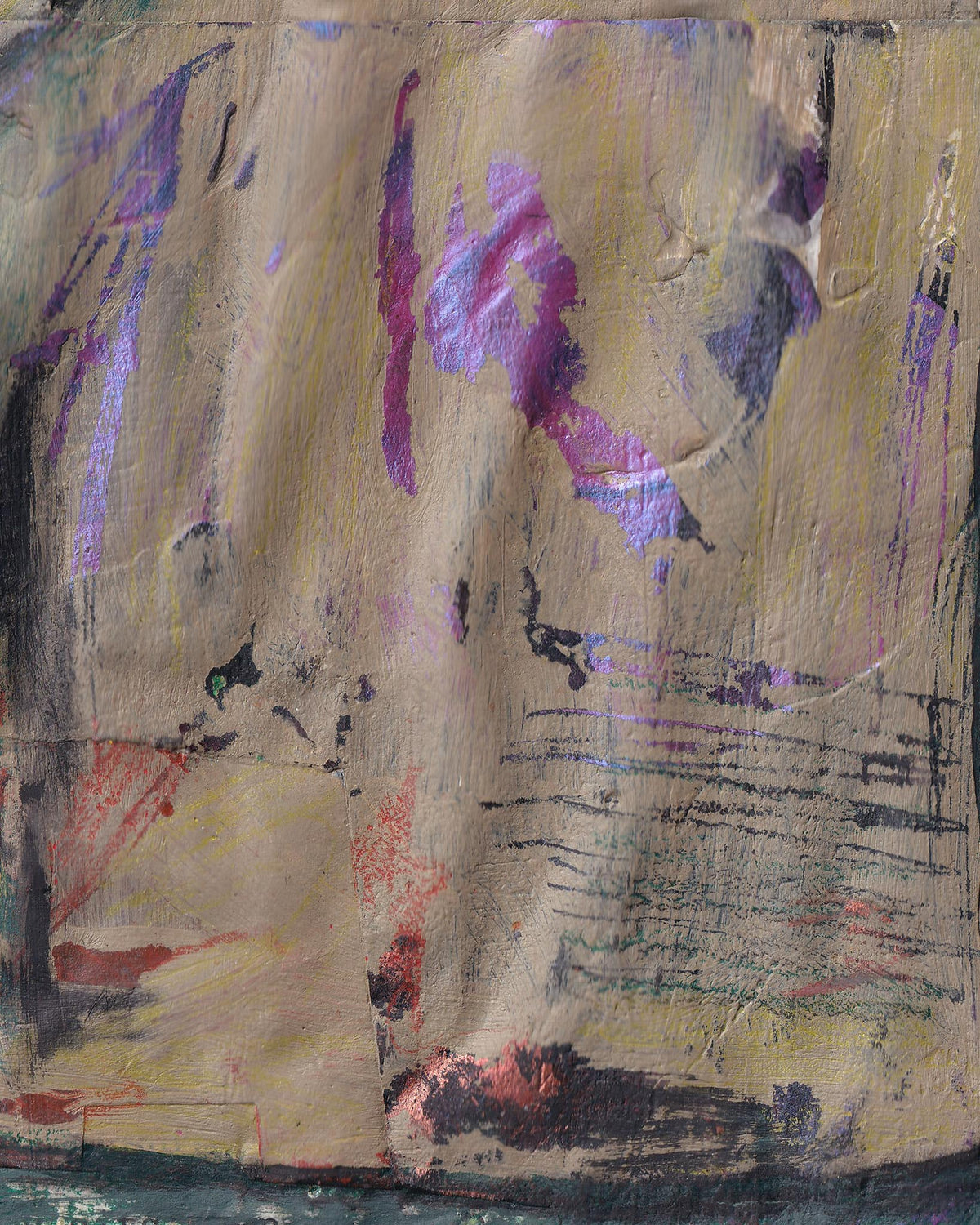 Abstract art with colorful brush strokes on a textured surface