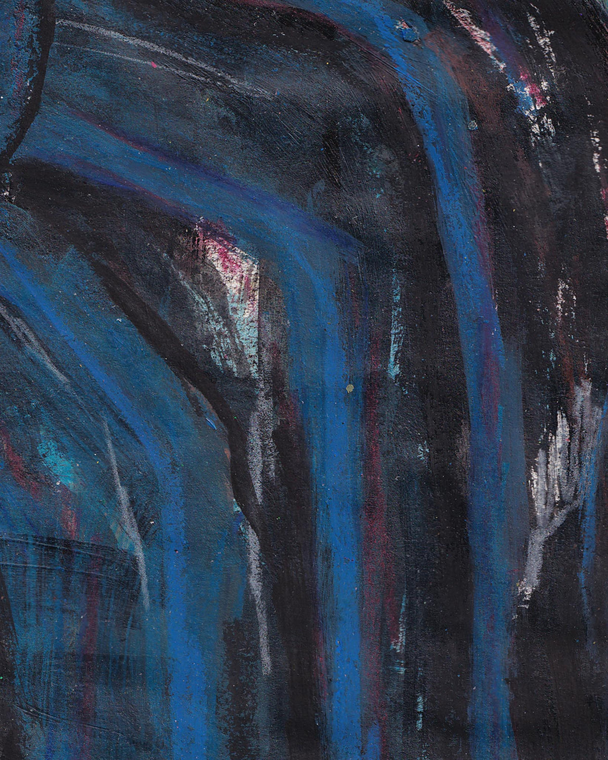 Abstract art with blue and black tones