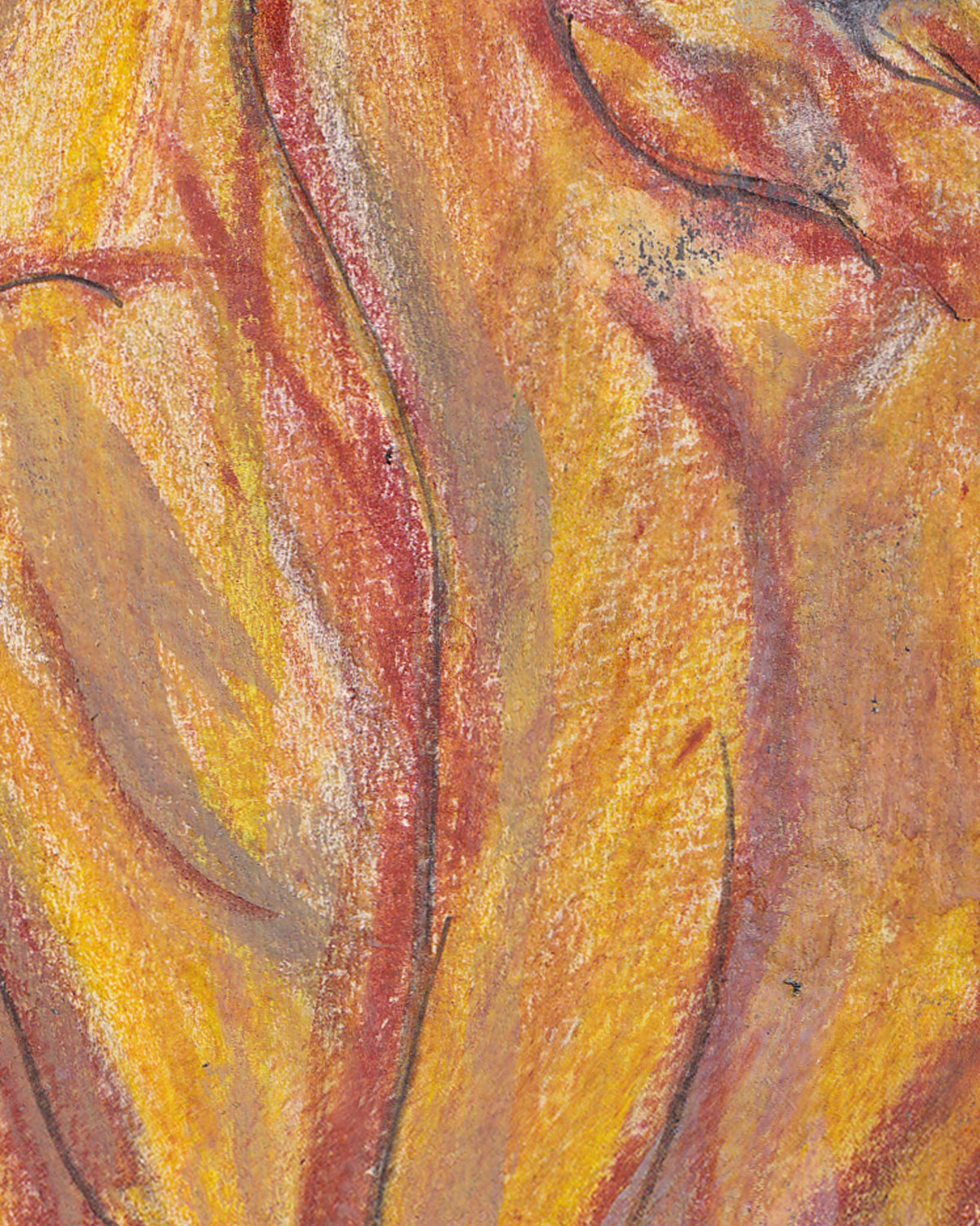 Abstract artwork with warm colors and textured brushstrokes