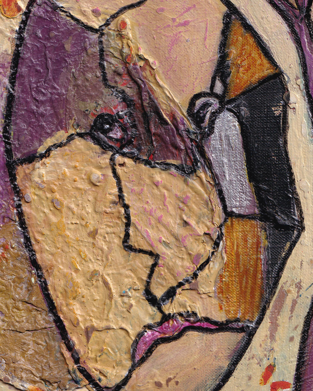 Abstract artwork with a focus on texture and color