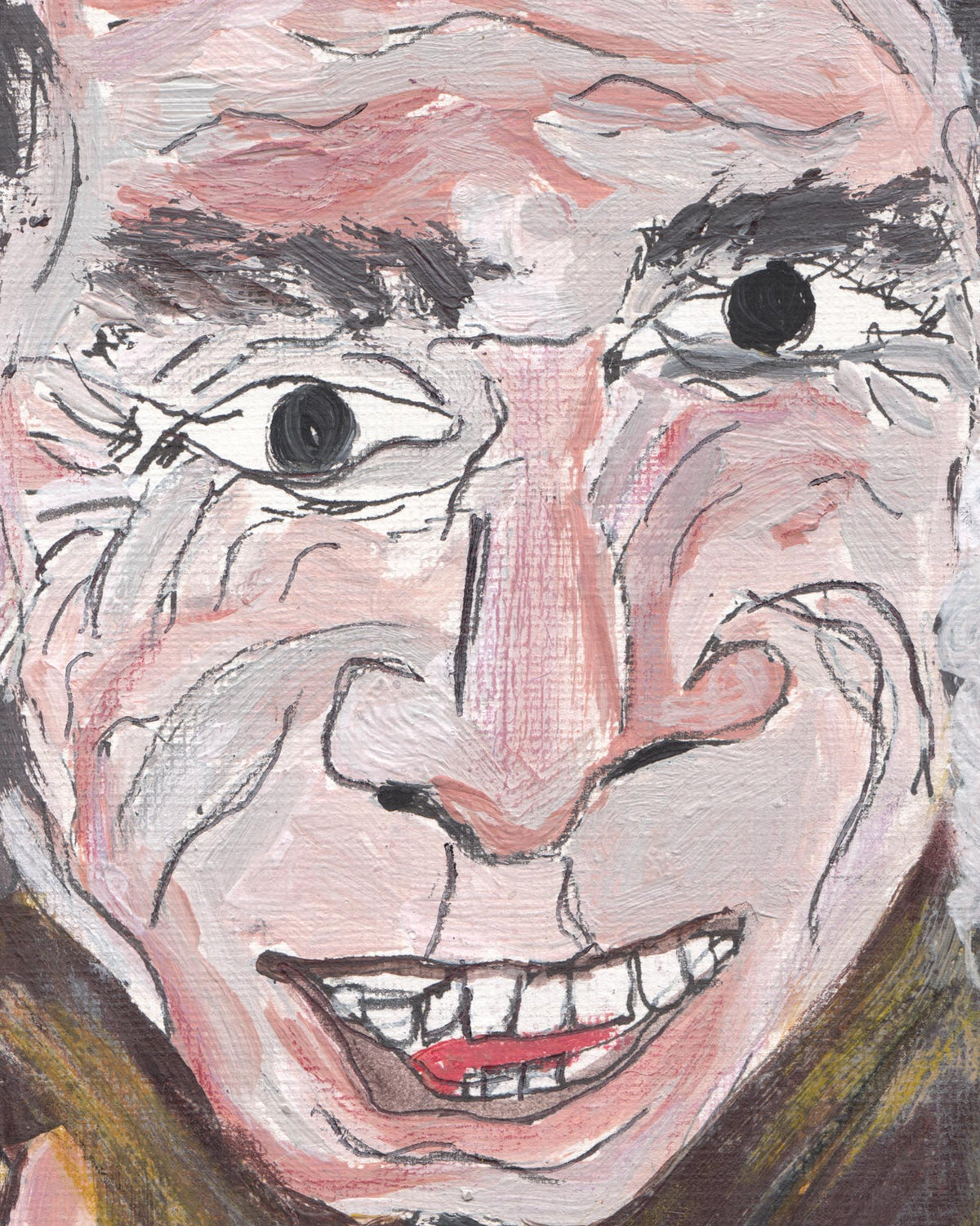 Artistic depiction of a face with exaggerated features
