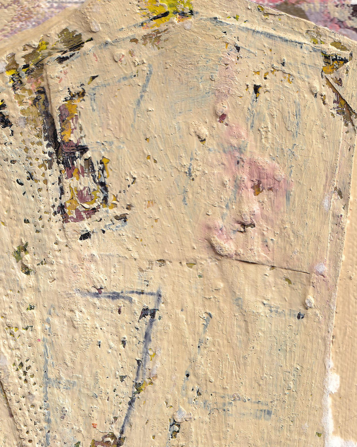 Abstract art with textured surface and multicolored patterns