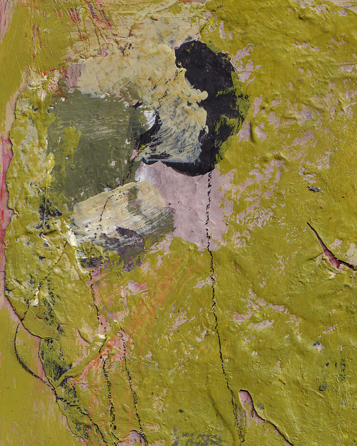 Abstract art with textured green and brown colors