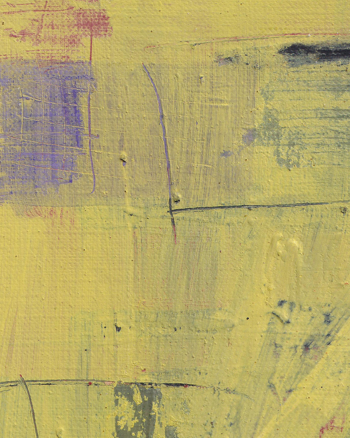 Abstract art with yellow and purple brush strokes