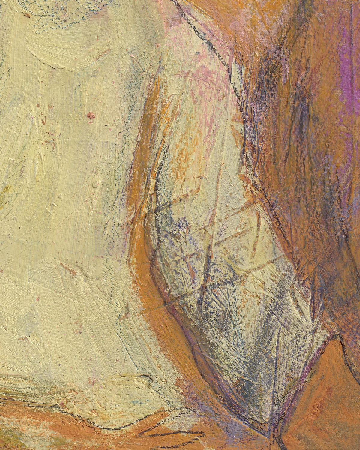 Abstract art with textured brushstrokes in earthy tones
