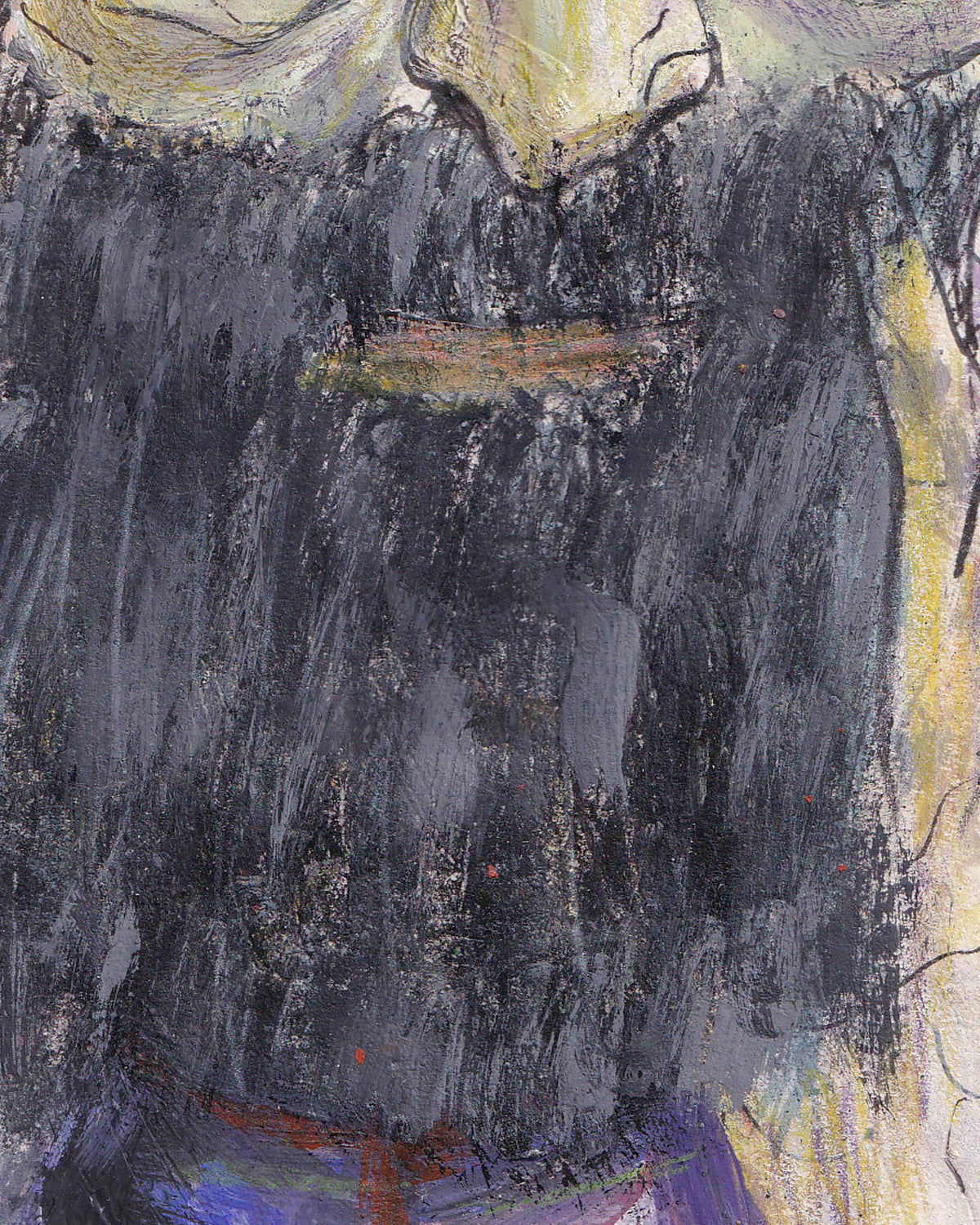 Abstract artwork with dark gray and yellow tones