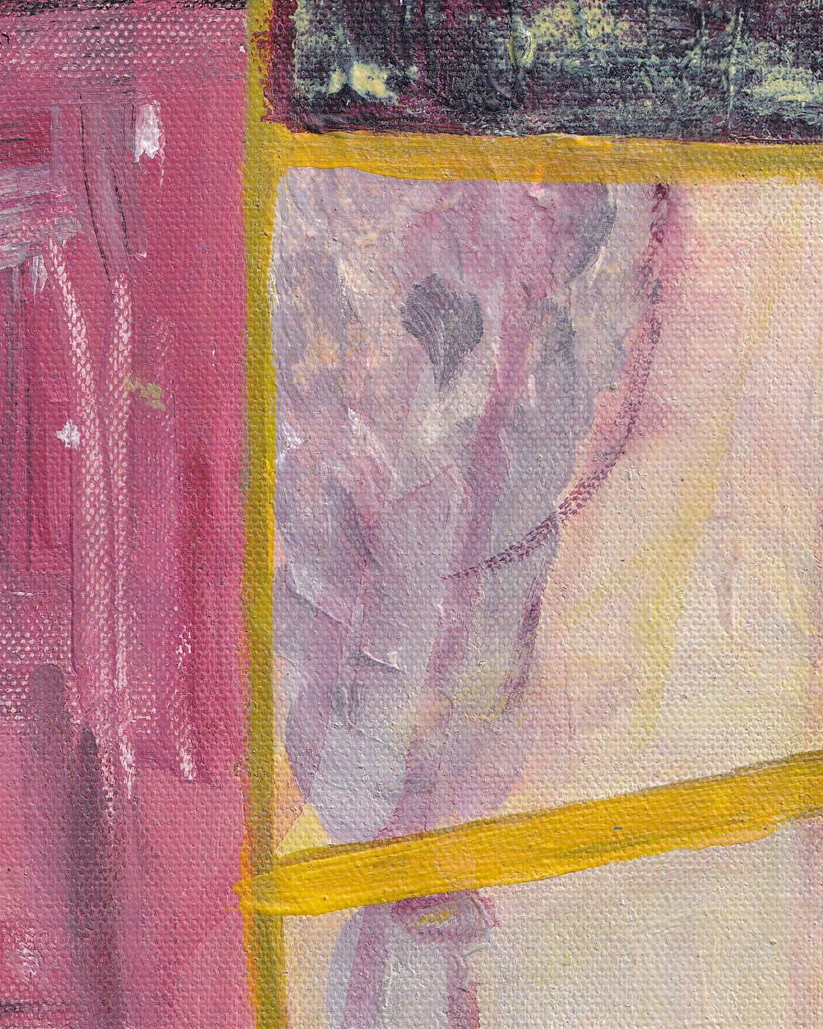 Abstract art with pink, purple, and yellow colors
