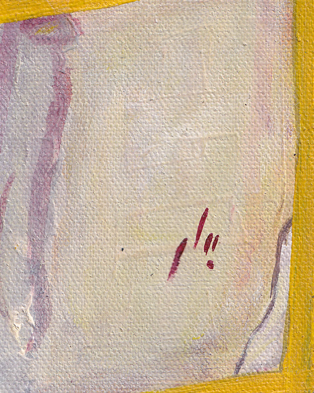 Abstract art with purple and red brush strokes on a textured beige background