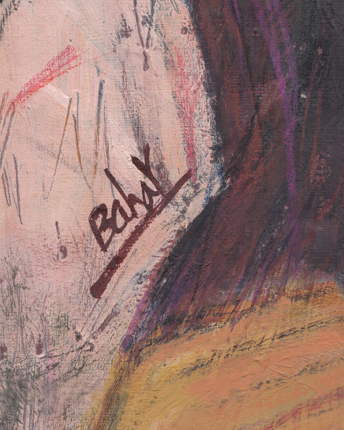 Abstract art with a signature in the center