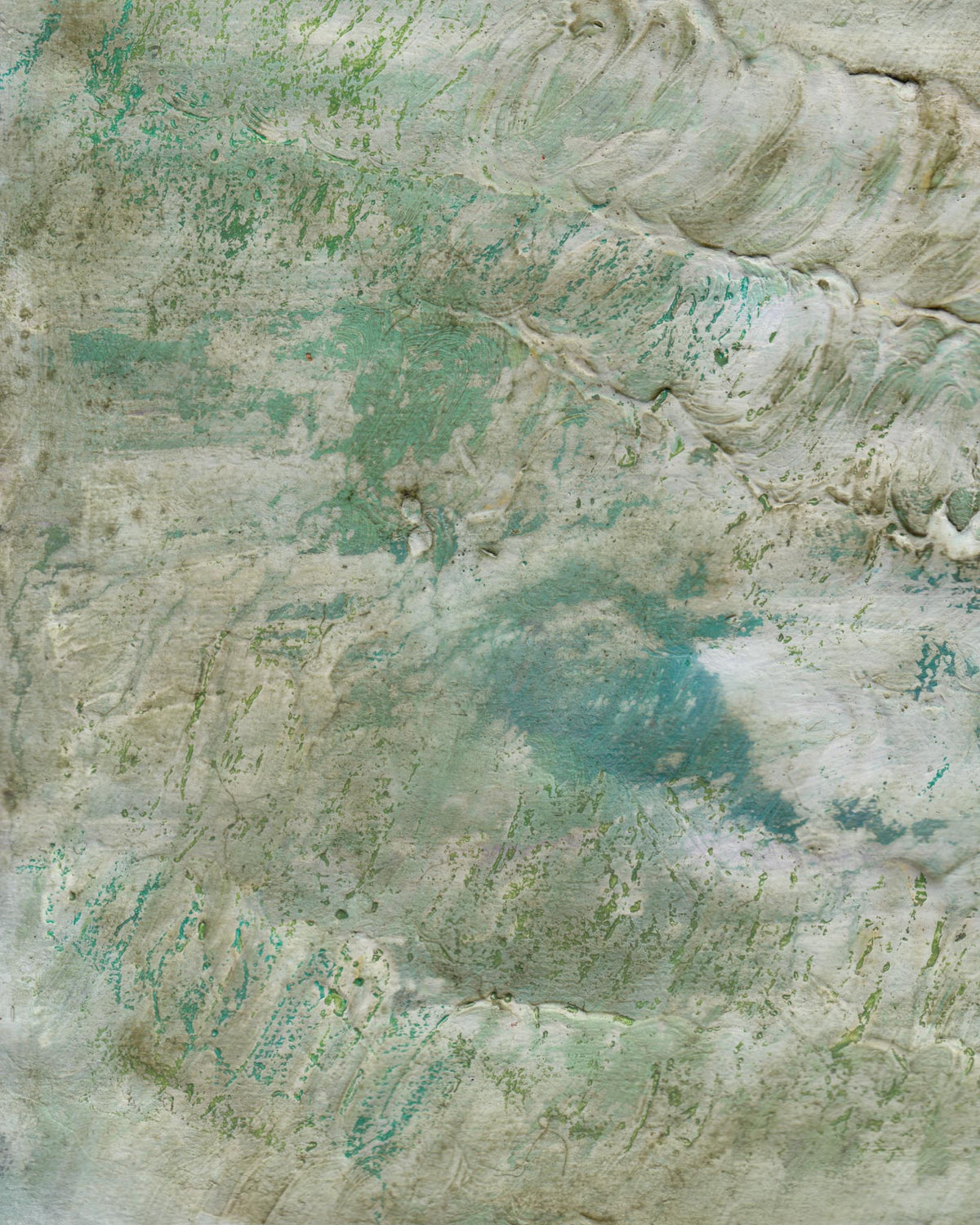 Textured green and beige surface with patterns