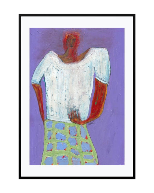 Expressive portrait of a vibrant young girl with raised arms, titled "Today" by Bahar Haghverdi