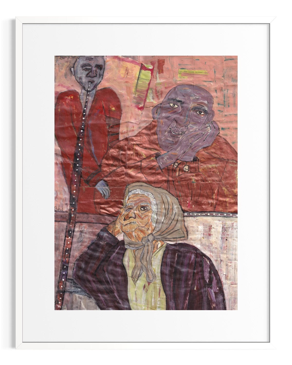 Artistic depiction of a woman with abstract elements in the background