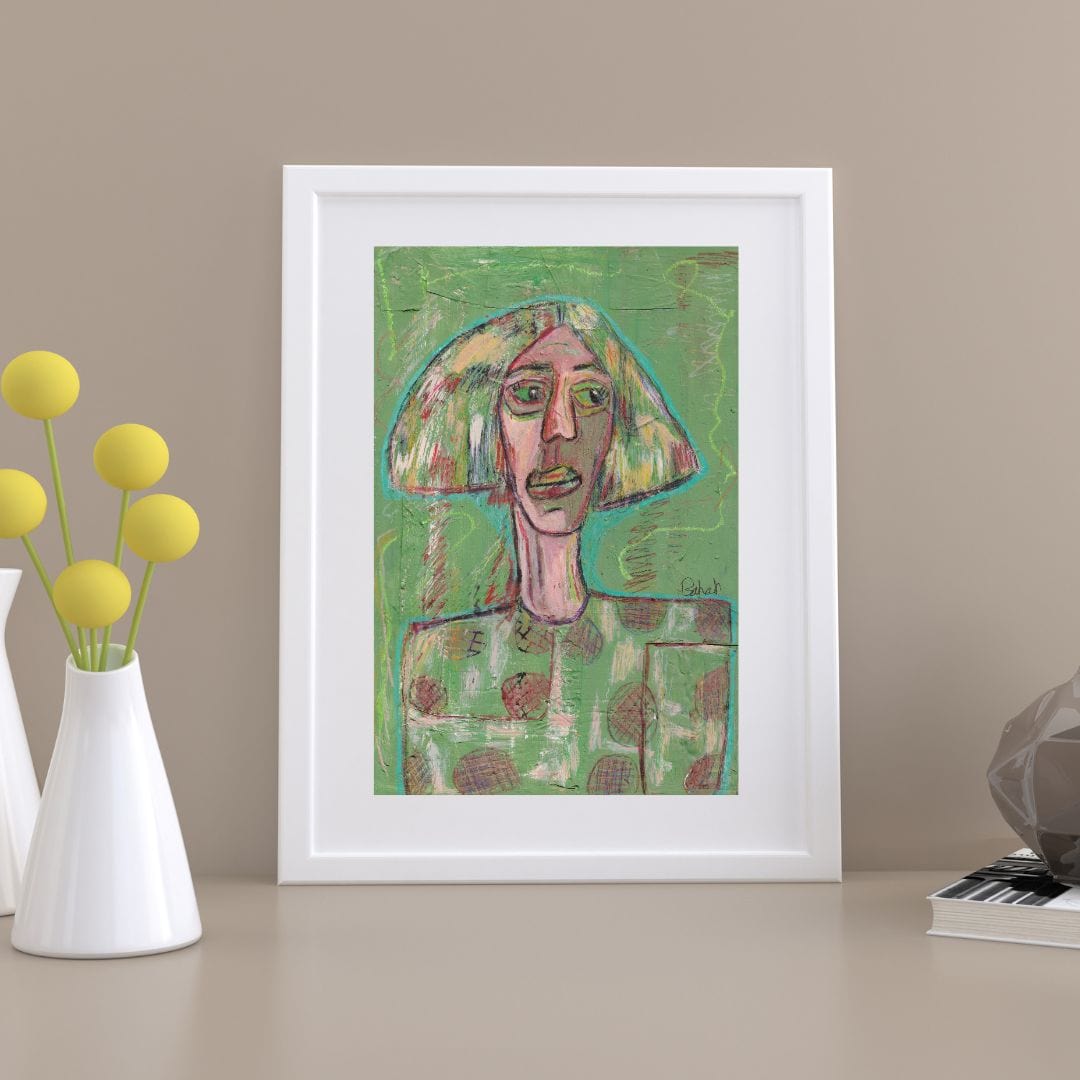 Posters, Prints, & Visual Artwork Abstract Neo-Expressionism Portrait: "Vegetarian"